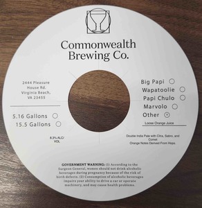 Commonwealth Brewing Co Loose Orange Juice May 2023