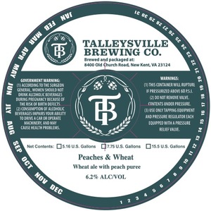Talleysville Brewing Co. Peaches & Wheat May 2023