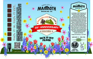 Mammoth Brewing Pack It Out Pilsner May 2023