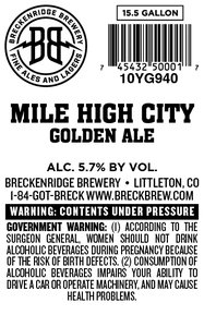 Breckenridge Mile High City Golden Ale March 2024