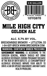 Breckenridge Mile High City Golden Ale March 2024