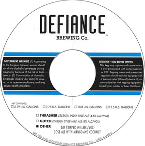 Defiance Brewing Co. Day Tripper March 2024