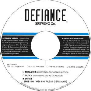 Defiance Brewing Co. Space Pony - India Pale Ale March 2024