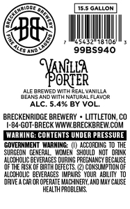 Breckenridge Vanilla Porter March 2024