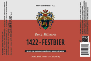 Georg Rittmayer 1422 - Festbier March 2024