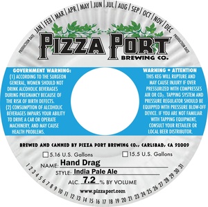 Pizza Port Brewing Co. Hand Drag March 2024