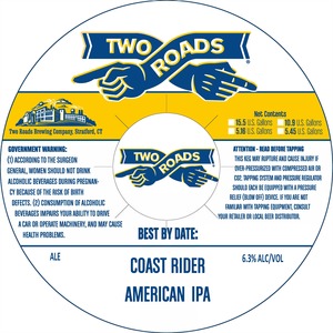 Two Roads Coast Rider American IPA March 2024