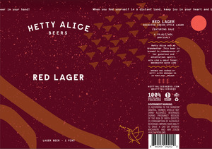 Hetty Alice Beers Red Lager March 2024