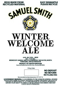 Samuel Smith Winter Welcome Ale March 2024