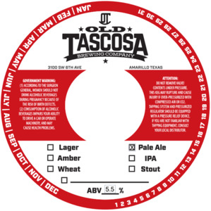 Old Tascosa Brewing Company Pale Ale April 2024