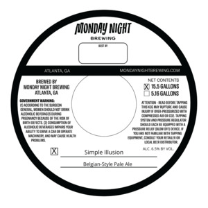 Monday Night Brewing Simple Illusion March 2024