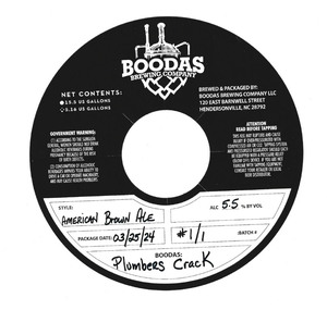 Boodas Brewing Company Boodas: Plumbers Crack April 2024