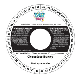Yah Brew Co Chocolate Bunny April 2024