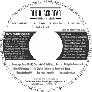 Old Black Bear Zero Lucks Left Red Ale