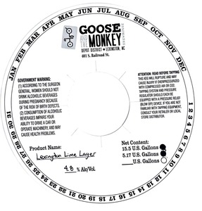 Goose And The Monkey Brewhouse Lexington Lime Lager April 2024