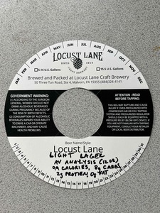 Locust Lane Light Lager April 2024