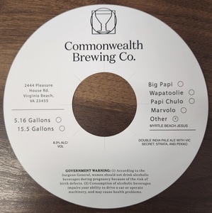 Commonwealth Brewing Co Myrtle Beach Jesus April 2024