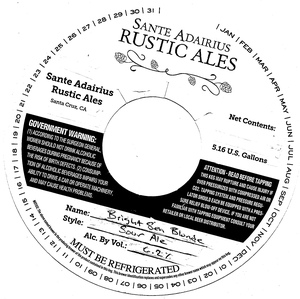 Sante Adairius Rustic Ales Bright Sea Blonde April 2024