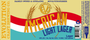 Evolution Craft Brewing Co American Light Lager April 2024