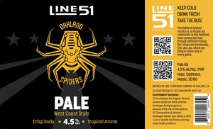 Line 51 Brewing Oakland Spiders Pale Ale April 2024