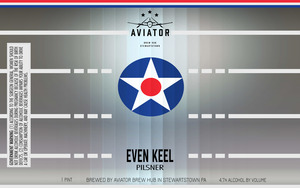 Aviator Brew Hub Even Keel Pilsner April 2024