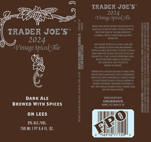 Trader Joe's Vintage Spiced Ale April 2024