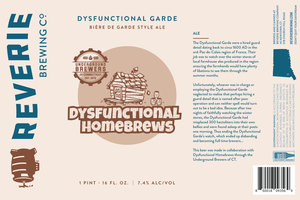 Reverie Brewing Company Dysfunctional Garde April 2024