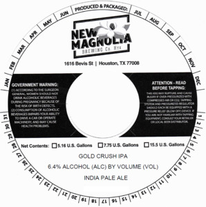 New Magnolia Brewing Co. Gold Crush IPA