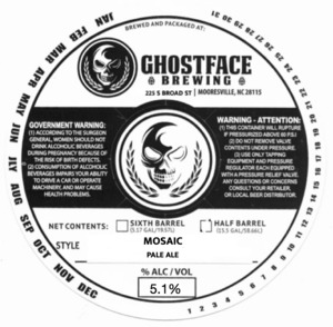 Ghostface Brewing Mosaic Pale Ale