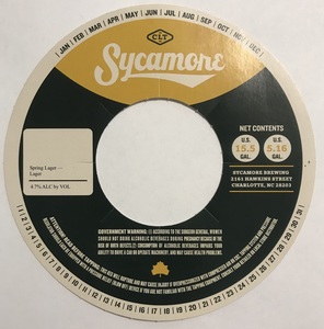 Sycamore Spring Lager April 2024