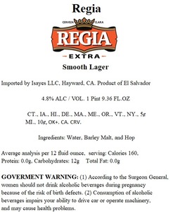 Regia Extra Smooth Lager April 2024
