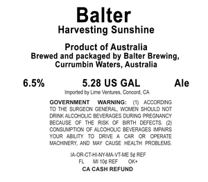 Balter Harvesting Sunshine