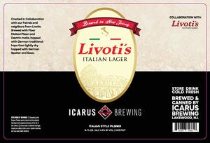 Icarus Brewing Livotis Italian Lager April 2024