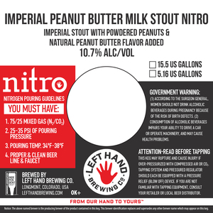 Left Hand Brewing Co Imperial Peanut Butter Milk Stout Nitro April 2024