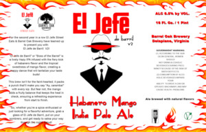 Barrel Oak Brewery El Jefe De Barril Habenero Mango India Pale Ale April 2024