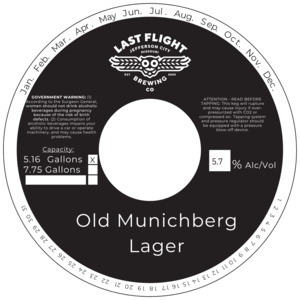 Last Flight Brewing Co Old Munichberg Lager April 2024