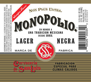 Cerveceria De San Luis Monopolio Lager Negra April 2024