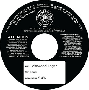 Southern Tier Brewing Company Lakewood Lager April 2024