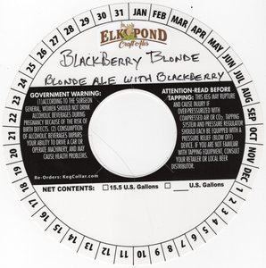 Elk Pond Craft Ales Blackberry Blonde Ale April 2024