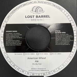 Lost Barrel Brewing American Wheat Ale April 2024