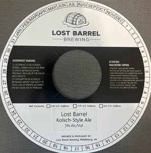 Lost Barrel Brewing Lost Barrel Kolsch-style Ale April 2024