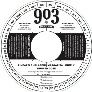 903 Brewers Pineapple JalapeÑo Margarito Lightly Fruited Gose May 2024