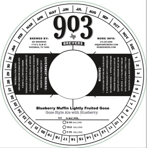 903 Brewers Blueberry Muffin Lightly Fruited Gose May 2024