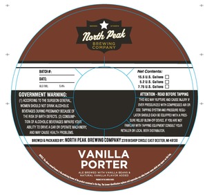 North Peak Brewing Company Vanilla Porter April 2024