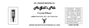 Mt. Lebanon Brewing Co. Mcgill's Pils Crystal Pilsner April 2024