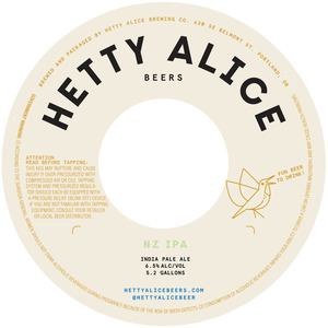 Hetty Alice Brewing Company Nz IPA