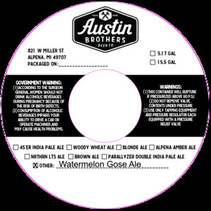 Austin Brothers Beer Co Watermelon Gose May 2024