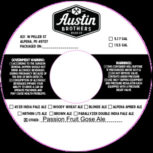 Austin Brothers Beer Co Passion Fruit Gose May 2024