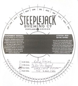 Steeplejack Brewing Co New Faces Double Dry Hopped West Coast Pilsner April 2024