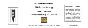 Mt. Lebanon Brewing Co. Withrow Strong Hero Pale Ale April 2024